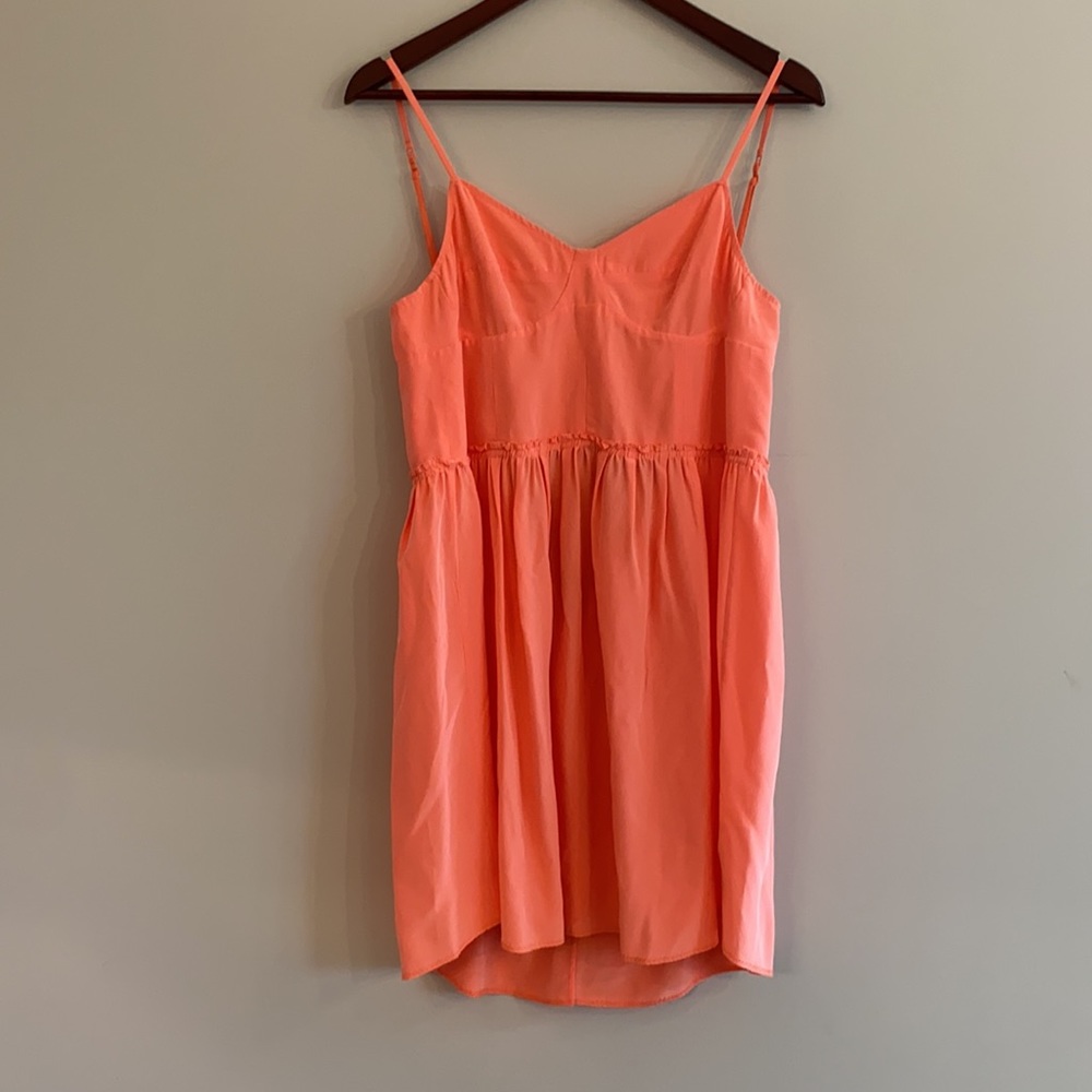 Aritzia Orange Pink Mini Sundress Spaghetti Strap